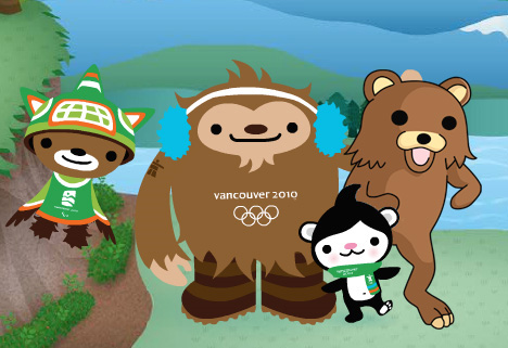 Vancouver 2010 Olympic Mascots Sumi Quatchi Miga Pedobear