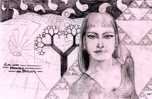 Girl with Fractals and Paisleys